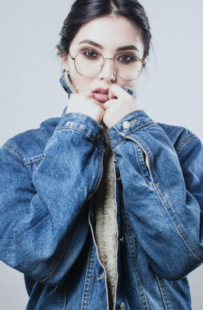 girl in jeans jacket